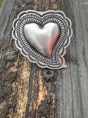 Navajo Leander Tahe Heart Sterling Silver Adjustable Ring
